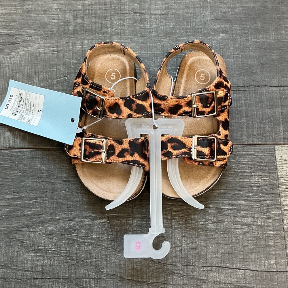 Cat & Jack Brown Leopard Kids Sandals